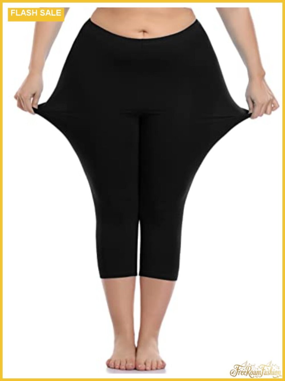 Plus Size Capri Leggings High Waisted Yoga Pants Crop Soft Stretch